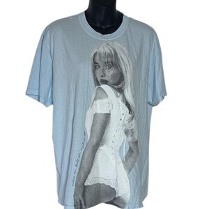 Sabrina carpenter men’s large short n sweet tour baby blue tee merch graphic